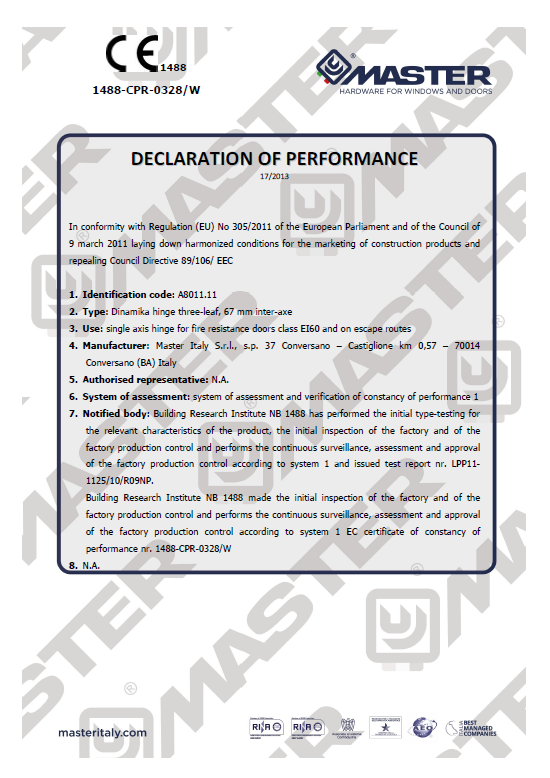 certificato A8011.11